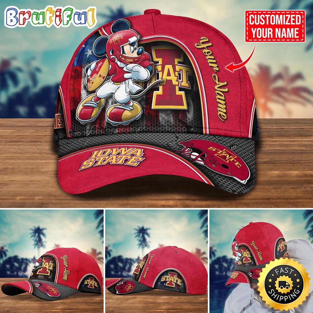 NCAA Iowa State Cyclones Baseball Cap Mickey Mouse Custom Cap For Fans