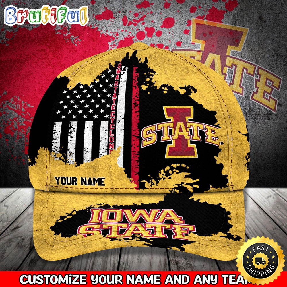 NCAA Iowa State Cyclones Baseball Cap Your Name Custom Baseball Cap
