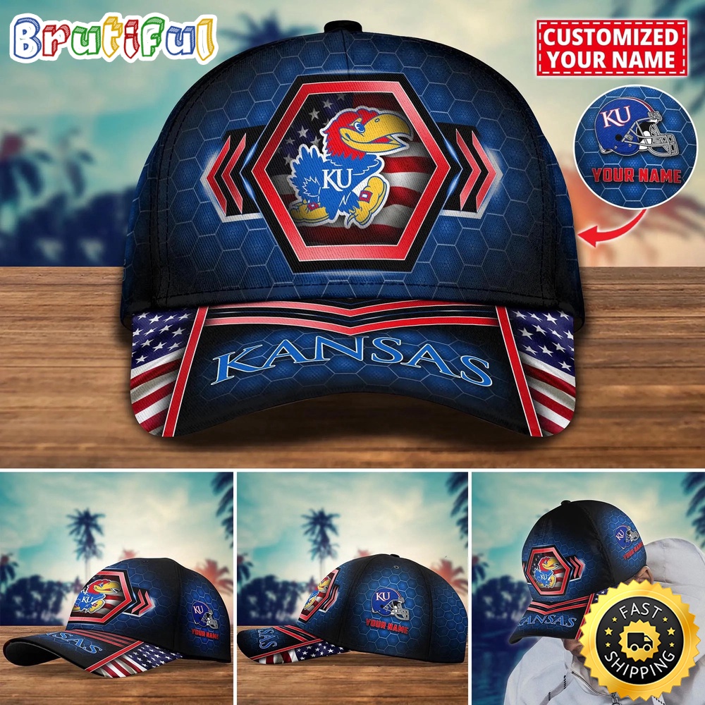 NCAA Kansas Jayhawks Baseball Cap Best Trending Custom Name Cap
