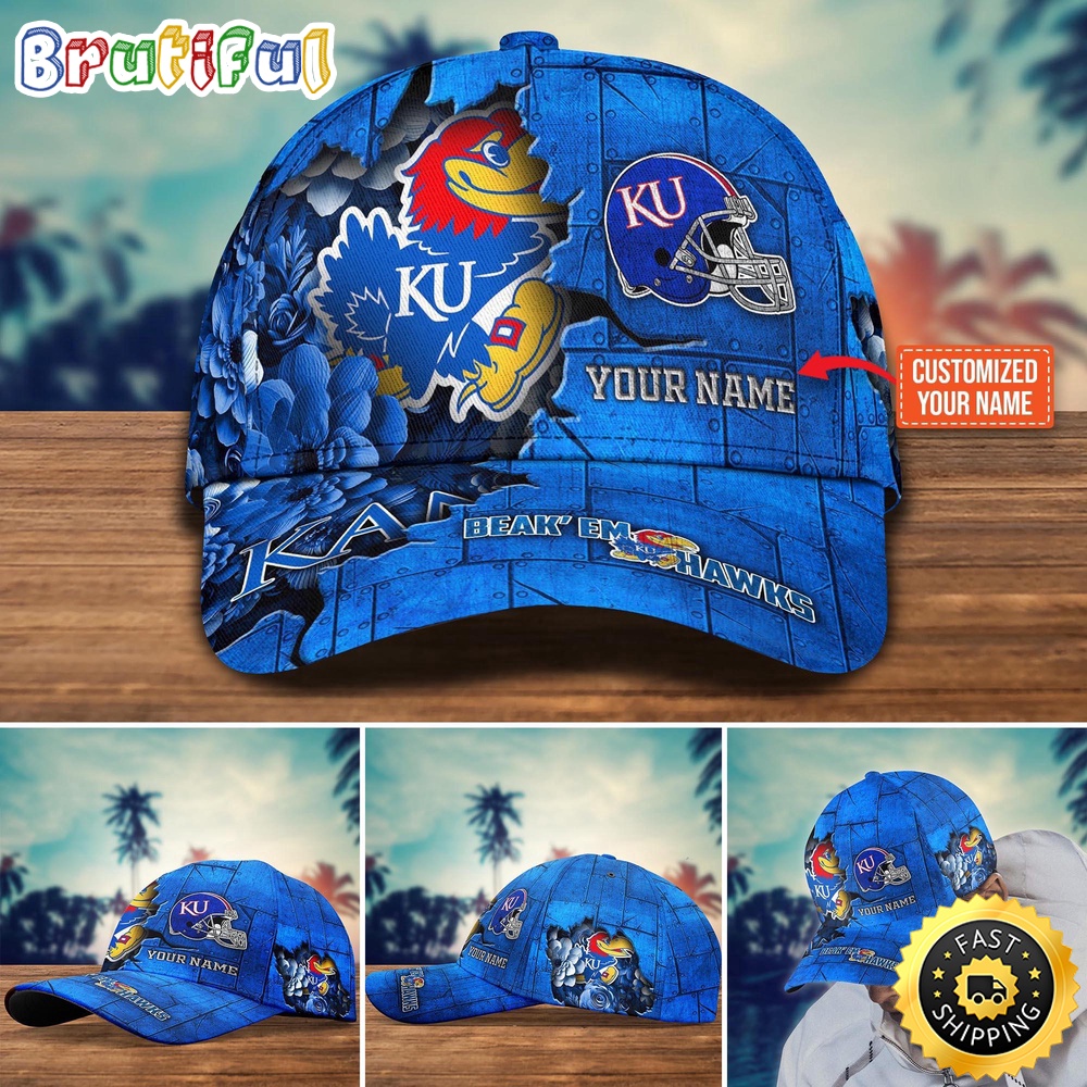 NCAA Kansas Jayhawks Baseball Cap Custom Hat For Fans