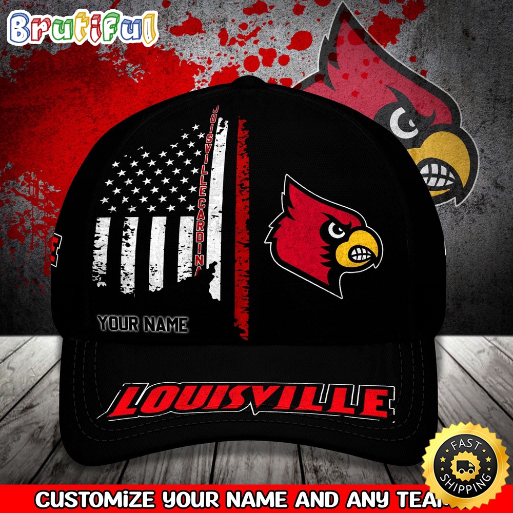 NCAA Louisville Cardinals Baseball Cap Your Name Custom Baseball Cap
