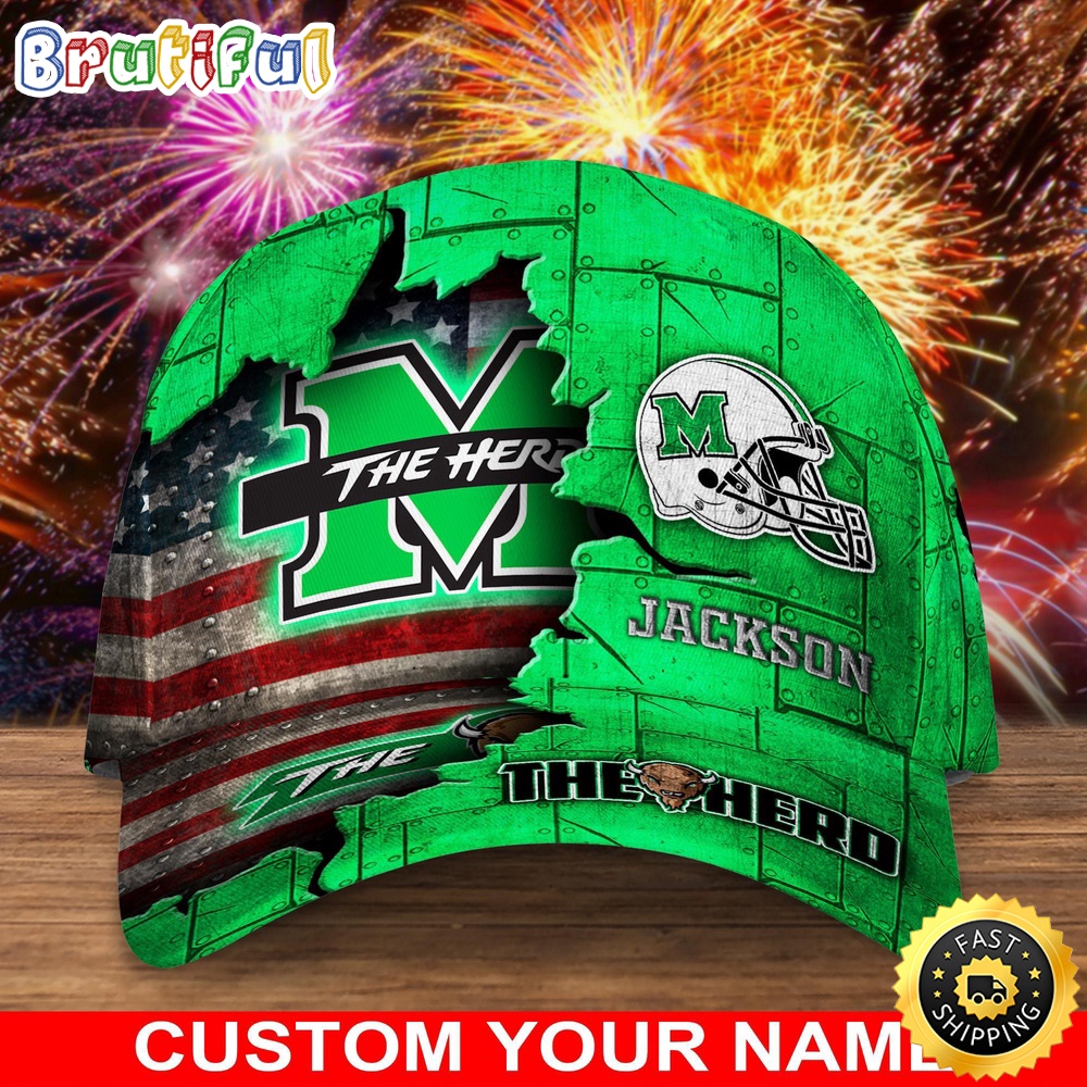 NCAA Marshall Thundering Herd Baseball Cap Custom Cap Go Sports Teams