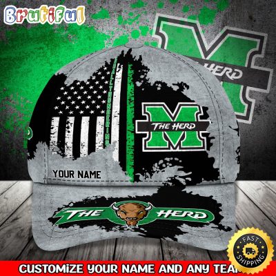 NCAA Marshall Thundering Herd Baseball Cap Your Name Custom Baseball Cap