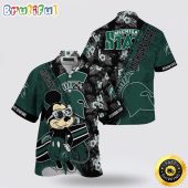 NCAA Michigan State Spartans Hawaiian Shirt Mickey And Floral Pattern