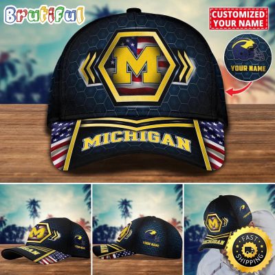 NCAA Michigan Wolverines Baseball Cap Best Trending Custom Name Cap