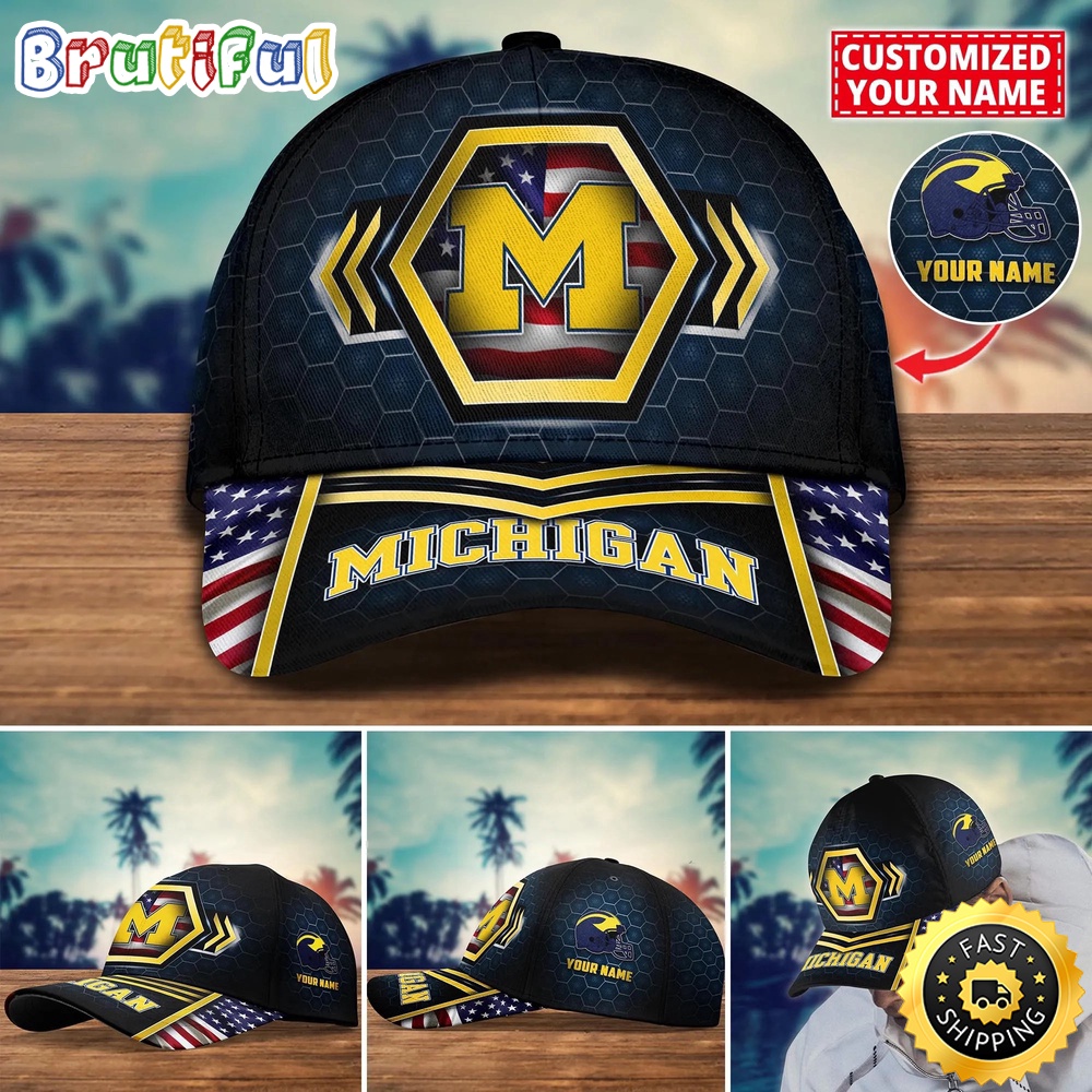 NCAA Michigan Wolverines Baseball Cap Best Trending Custom Name Cap
