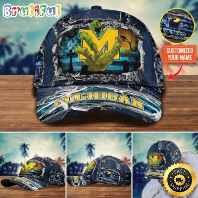 NCAA Michigan Wolverines Baseball Cap Halloween Custom Name Cap