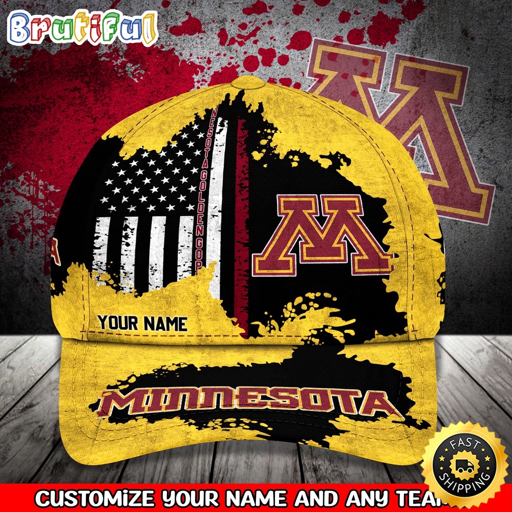 NCAA Minnesota Golden Gophers Baseball Cap Your Name Custom Baseball Cap