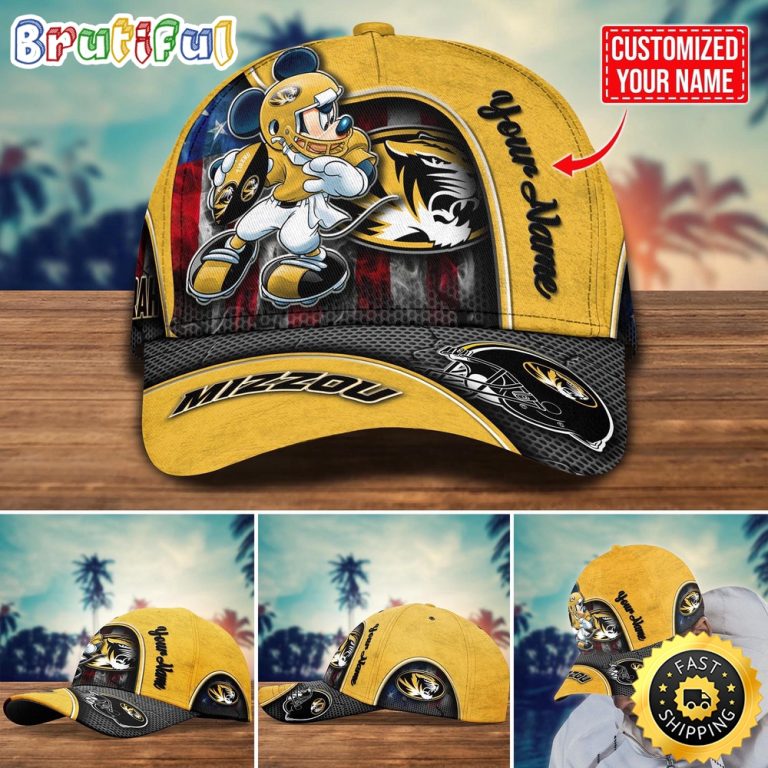 NCAA Missouri Tigers Baseball Cap Mickey Mouse Custom Cap For Fans