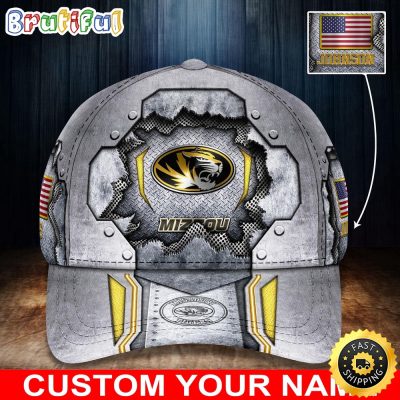 NCAA Missouri Tigers Baseball Cap Silver Metalic Pattern Baseball Cap