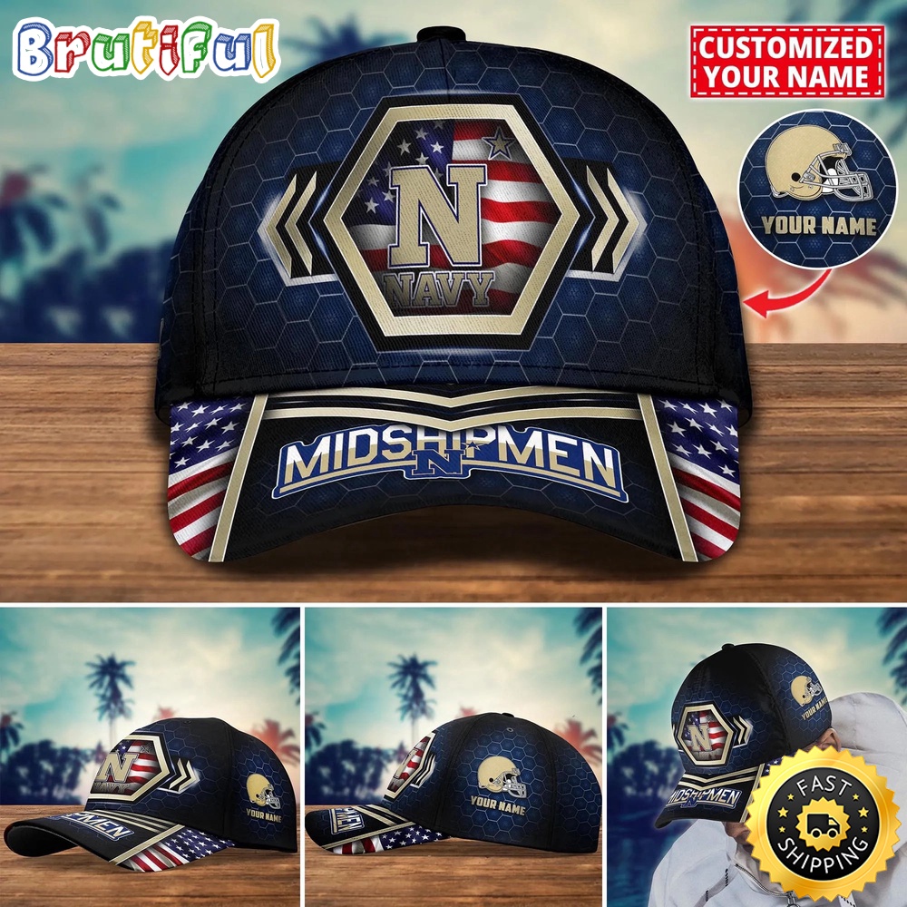 NCAA Navy Midshipmen Baseball Cap Best Trending Custom Name Cap