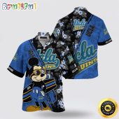 NCAA Ucla Bruins Hawaiian Shirt Mickey And Floral Pattern