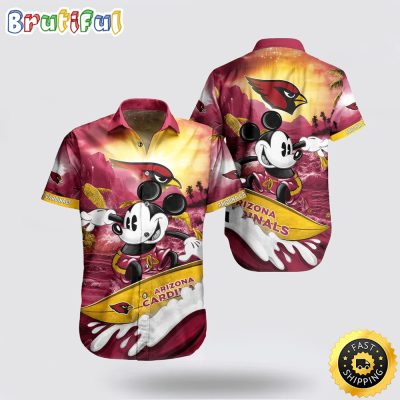 NFL Arizona Cardinals Hawaiian Shirt 3D Mickey Mouse Summer