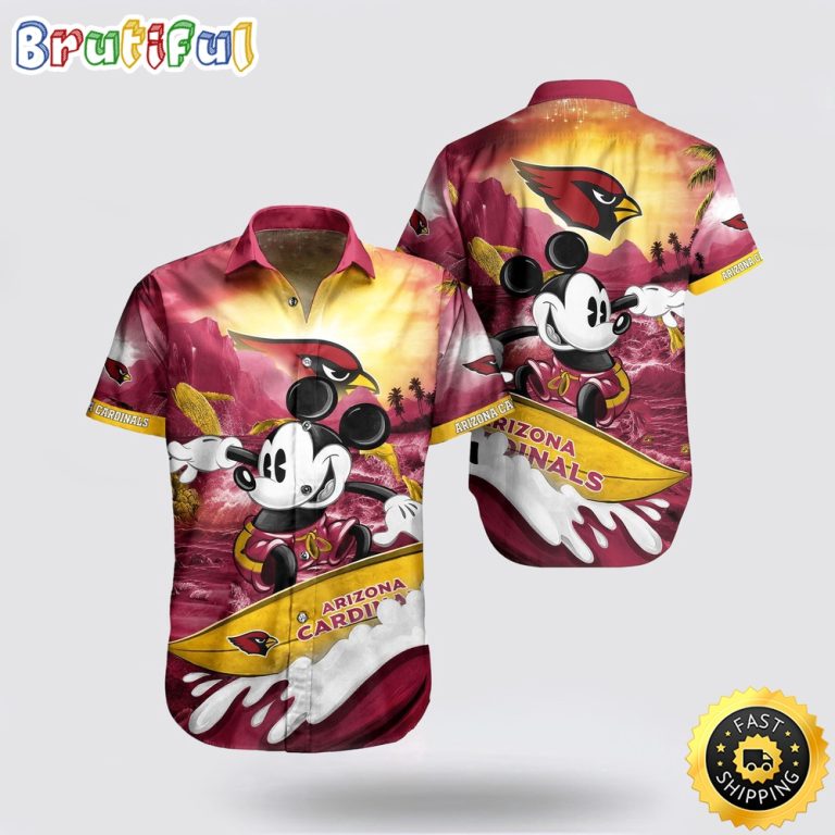 NFL Arizona Cardinals Hawaiian Shirt 3D Mickey Mouse Summer