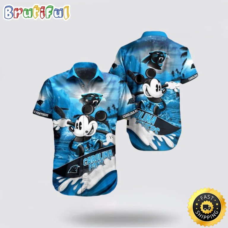 NFL Carolina Panthers Hawaiian Shirt Mickey 3D Trending Summer