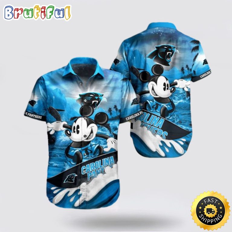 NFL Carolina Panthers Hawaiian Shirt Mickey Mouse For Fans