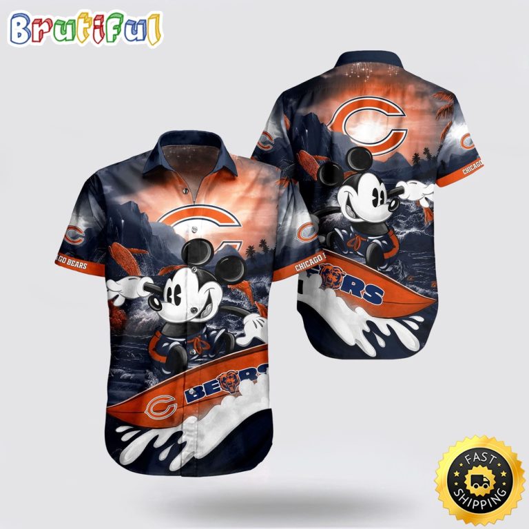 NFL Chicago Bears Hawaiian Shirt Mickey For Football Fans
