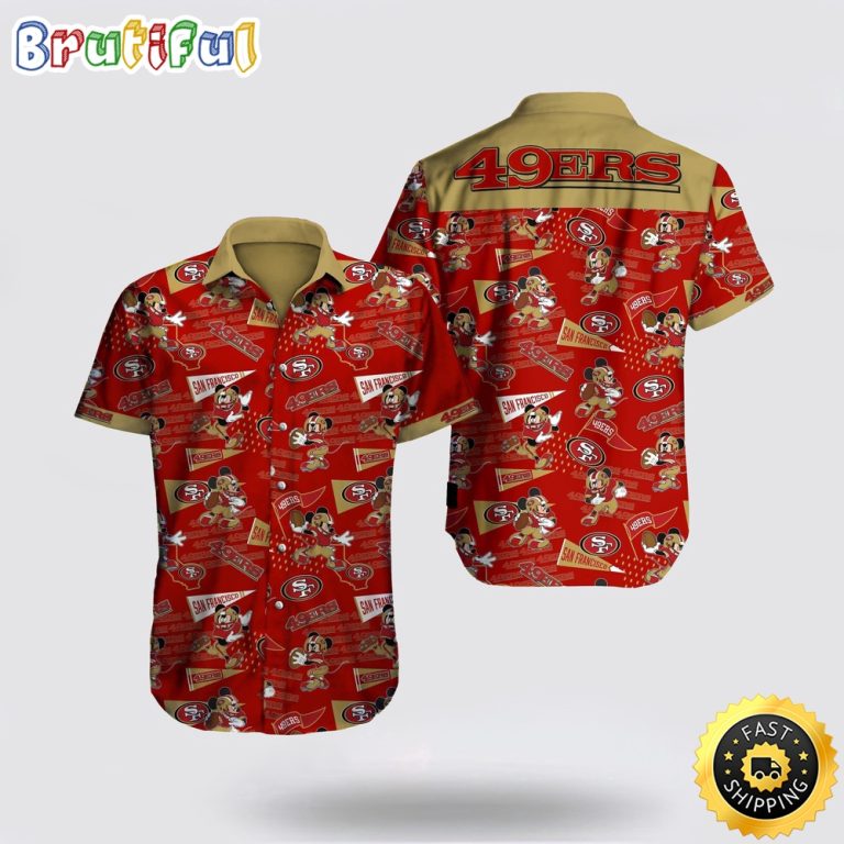 NFL San Francisco 49ers Hawaiian Shirt Logo Mickey Mouse