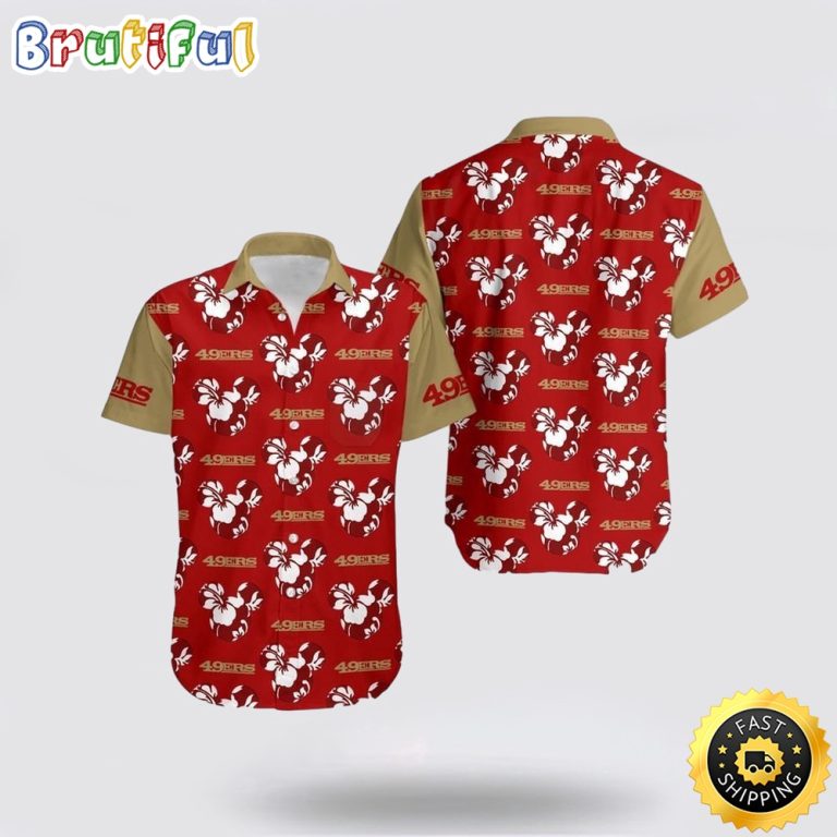 NFL San Francisco 49ers Hawaiian Shirt Mickey Mickey And Flowers