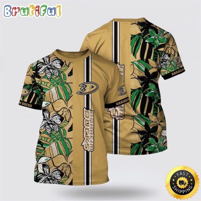 NHL Anaheim Ducks All Over Print T Shirt Tropical Tropical Forest Floral Pattern Summer T Shirt