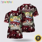 NHL Arizona Coyotes All Over Print T Shirt Tropical Forest Motif Car Traveling Summer T Shirt