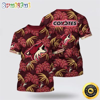 NHL Arizona Coyotes All Over Print T Shirt Tropical Motifs Summer T Shirt