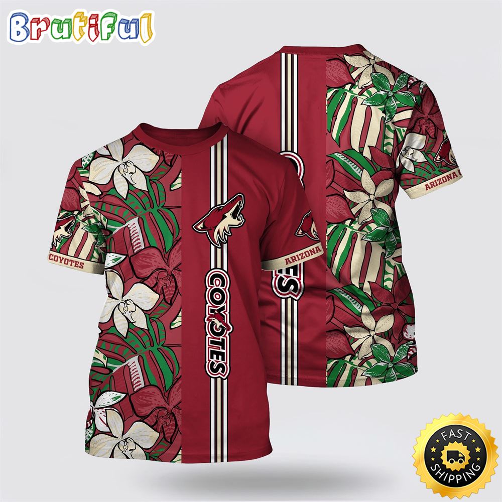NHL Arizona Coyotes All Over Print T Shirt Tropical Tropical Forest Floral Pattern Summer T Shirt NHL Arizona Coyotes All Over Print T Shirt Tropical Tropical Forest Floral Pattern Summer T Shirt