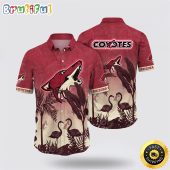 NHL Arizona Coyotes Hawaiian Shirt Tropical Flamingo Pattern Summer Hawaiian Shirt