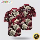 NHL Arizona Coyotes Hawaiian Shirt Tropical Rose Pattern Summer Hawaiian Shirt