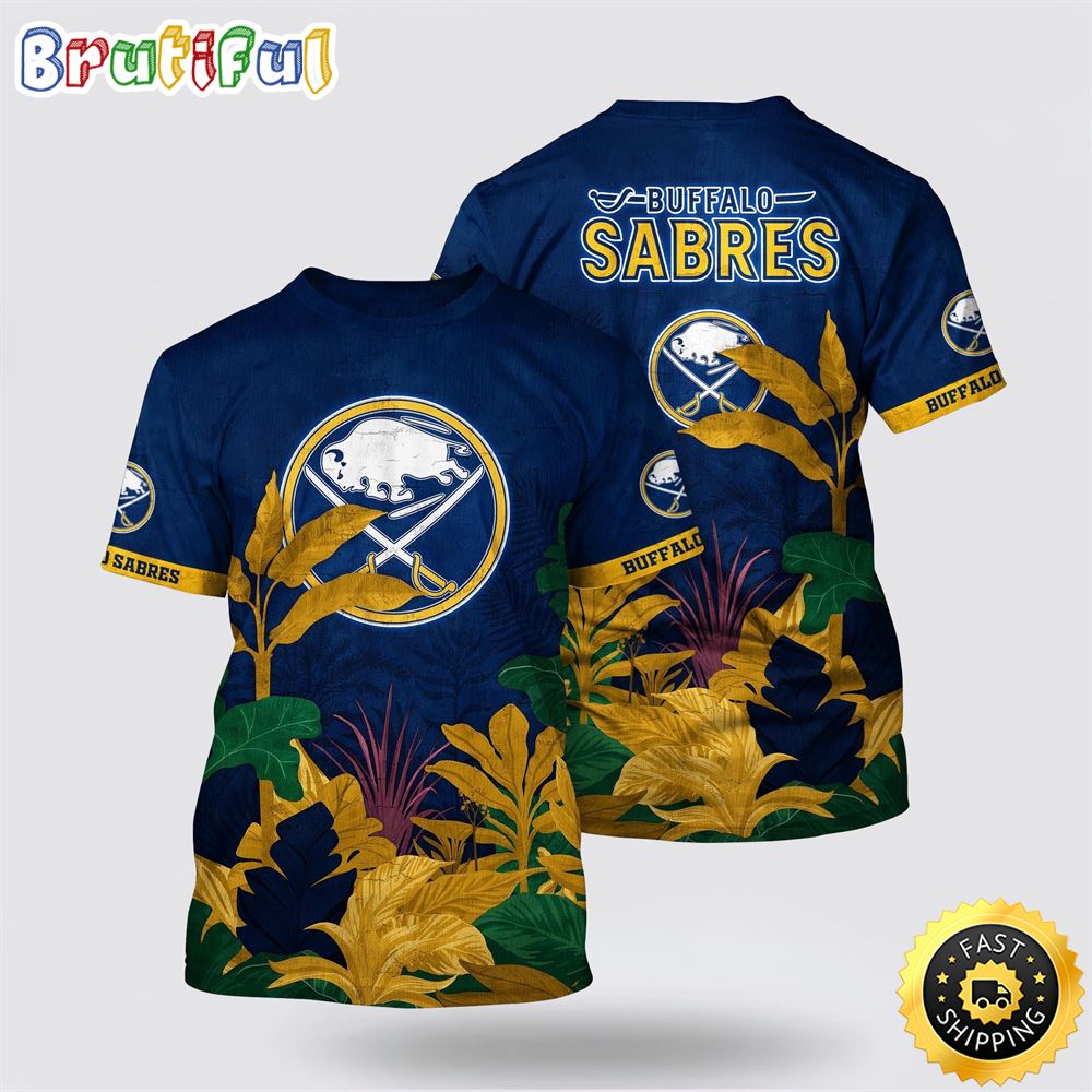 NHL Buffalo Sabres All Over Print T Shirt Tropical Forest Motifs Summer T Shirt