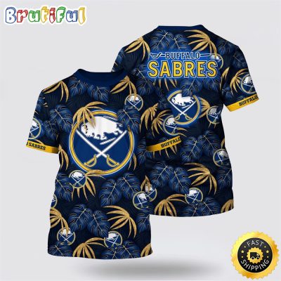 NHL Buffalo Sabres All Over Print T Shirt Tropical Motifs Summer T Shirt