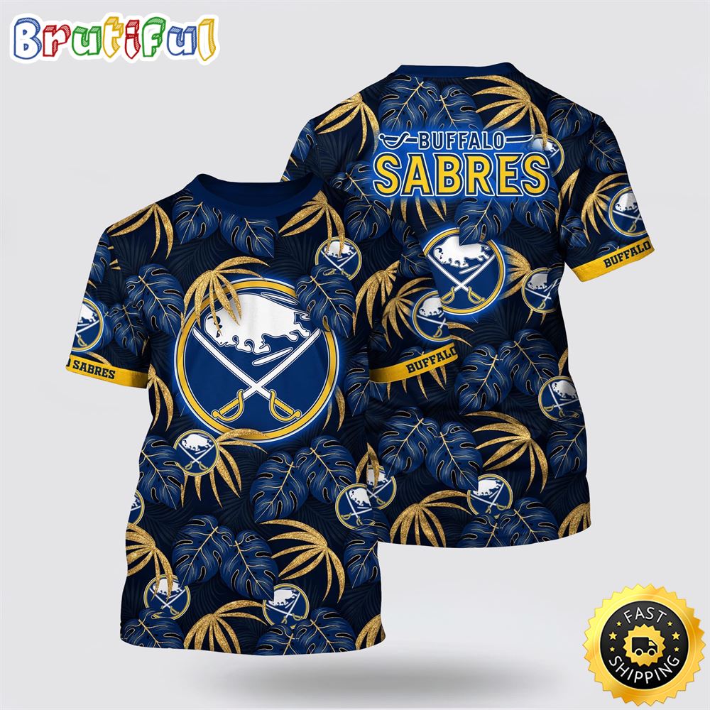 NHL Buffalo Sabres All Over Print T Shirt Tropical Motifs Summer T Shirt NHL Buffalo Sabres All Over Print T Shirt Tropical Motifs Summer T Shirt