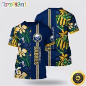 NHL Buffalo Sabres All Over Print T Shirt Tropical Tropical Forest Floral Pattern Summer T Shirt