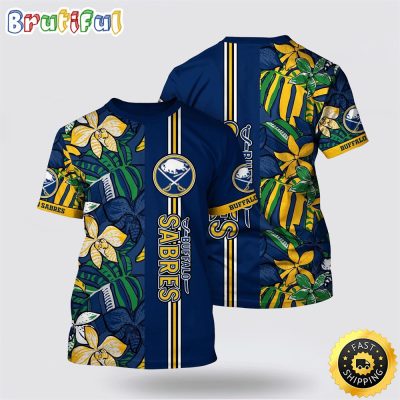 NHL Buffalo Sabres All Over Print T Shirt Tropical Tropical Forest Floral Pattern Summer T Shirt