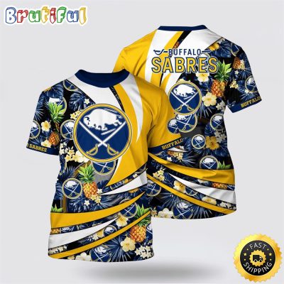 NHL Buffalo Sabres All Over Print T Shirt With Tropical Pineapple Summer T Shirt