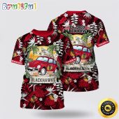 NHL Chicago Blackhawks All Over Print T Shirt Tropical Forest Motif Car Traveling Summer T Shirt