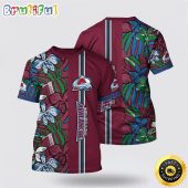 NHL Colorado Avalanche All Over Print T Shirt Tropical Tropical Forest Floral Pattern Summer T Shirt