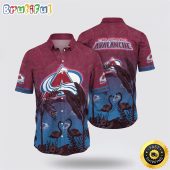 NHL Colorado Avalanche Hawaiian Shirt Tropical Flamingo Pattern Summer Hawaiian Shirt