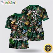 NHL Dallas Stars All Over Print T Shirt Tropical Tiki Pattern Summer T Shirt