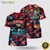 NHL Florida Panthers All Over Print T Shirt With Tropical Fruits Summer T Shirt