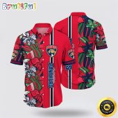 NHL Florida Panthers Hawaiian Shirt Tropical Tropical Forest Floral Pattern Summer Hawaiian Shirt