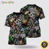 NHL Los Angeles Kings All Over Print T Shirt Tropical Tiki Pattern Summer T Shirt