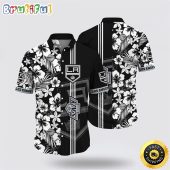 NHL Los Angeles Kings Hawaiian Shirt Tropical Apricot Blossom Pattern Summer Hawaiian Shirt