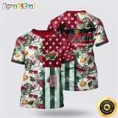 NHL Minnesota Wild All Over Print T Shirt Tropical Hat And Glasses Pattern Summer T Shirt