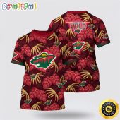 NHL Minnesota Wild All Over Print T Shirt Tropical Motifs Summer T Shirt
