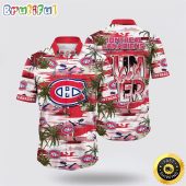 NHL Montreal Canadiens Hawaiian Shirt Tropical Desert Island Motif Summer Hawaiian Shirt