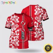 NHL New Jersey Devils All Over Print T Shirt Tropical Apricot Blossom Pattern Summer T Shirt