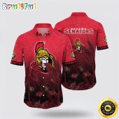 NHL Ottawa Senators Hawaiian Shirt Tropical Flamingo Pattern Summer Hawaiian Shirt