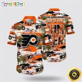 NHL Philadelphia Flyers Hawaiian Shirt Tropical Desert Island Motif Summer Hawaiian Shirt
