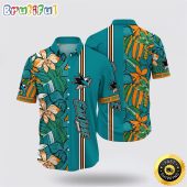 NHL San Jose Sharks Hawaiian Shirt Tropical Tropical Forest Floral Pattern Summer Hawaiian Shirt